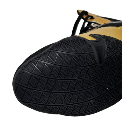 Professional Gym Wrestling and Boxing Shoes Lightweight Ankle Support Golden PU Leather