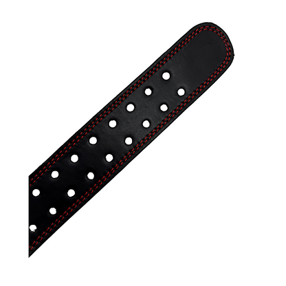 GSG Pro Gym Leather Belt - Double Prong - Black & Red Edition