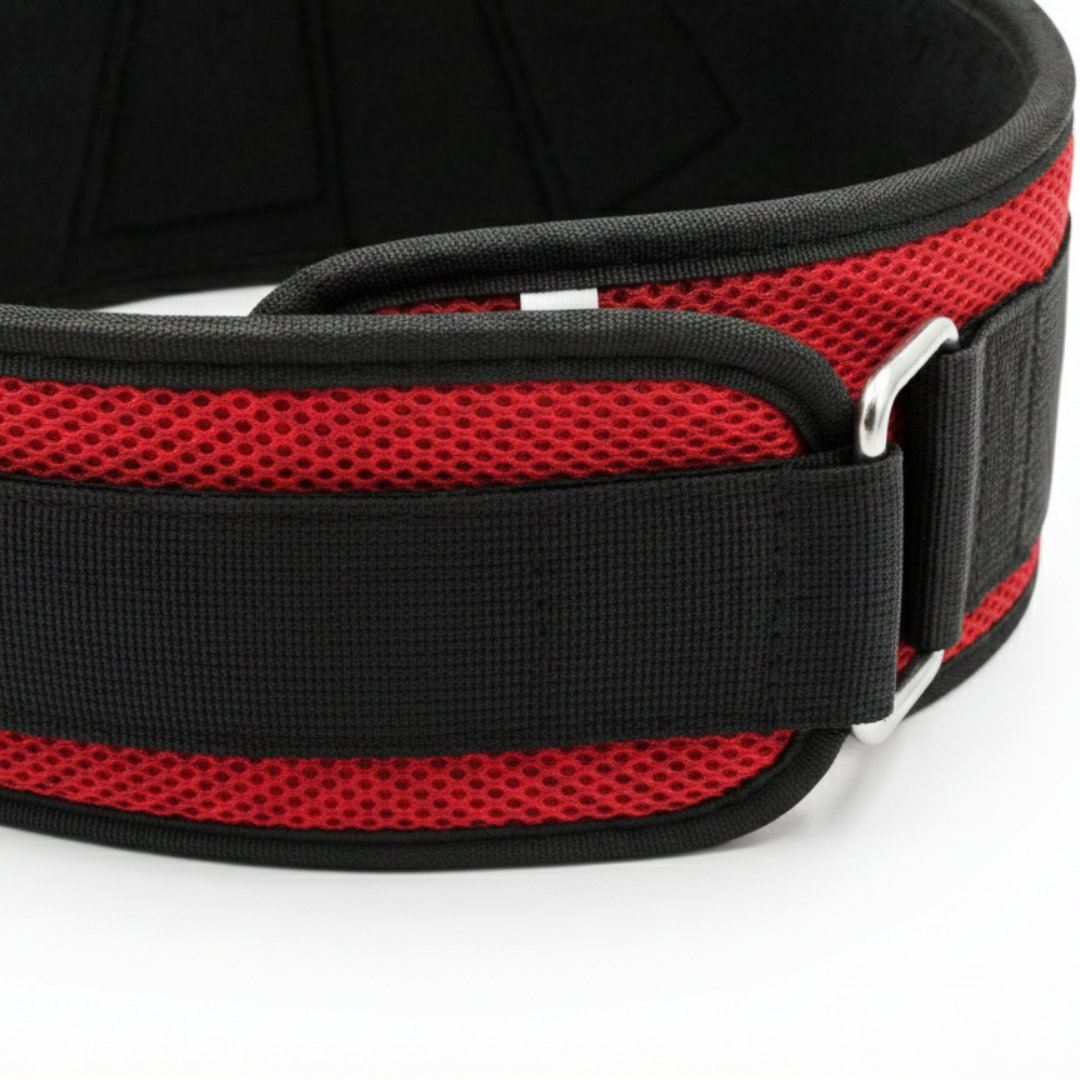 6" REINFORCED NYLON LIFTING BELT - Red