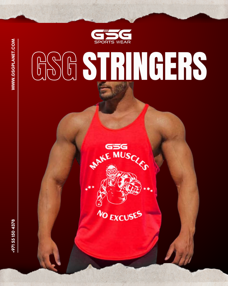 Stringer Gym Singlets Red – Muscle Fit, Breathable & Stylish