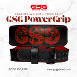 GSG PowerGrip Leather Weightlifting Belt – Red