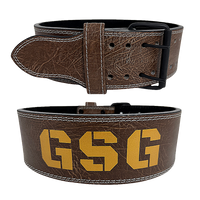 GSG Premium Leather Powerlifting Belt – Brown (Double Prong Buckle)
