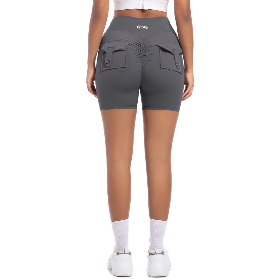 GSG Scrunch Pocket Womens Shorts - Gray