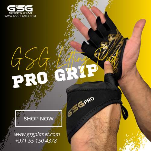 GSG PRO Grip Lifting Pads –  Gold Gym Gloves with Fingerless Design & Superior Palm Grip