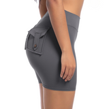 GSG Scrunch Pocket Womens Shorts - Gray