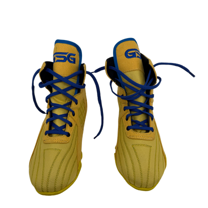 Professional Gym, Wrestling and Boxing Shoes Lightweight High Ankle Support (Yellow & Blue)