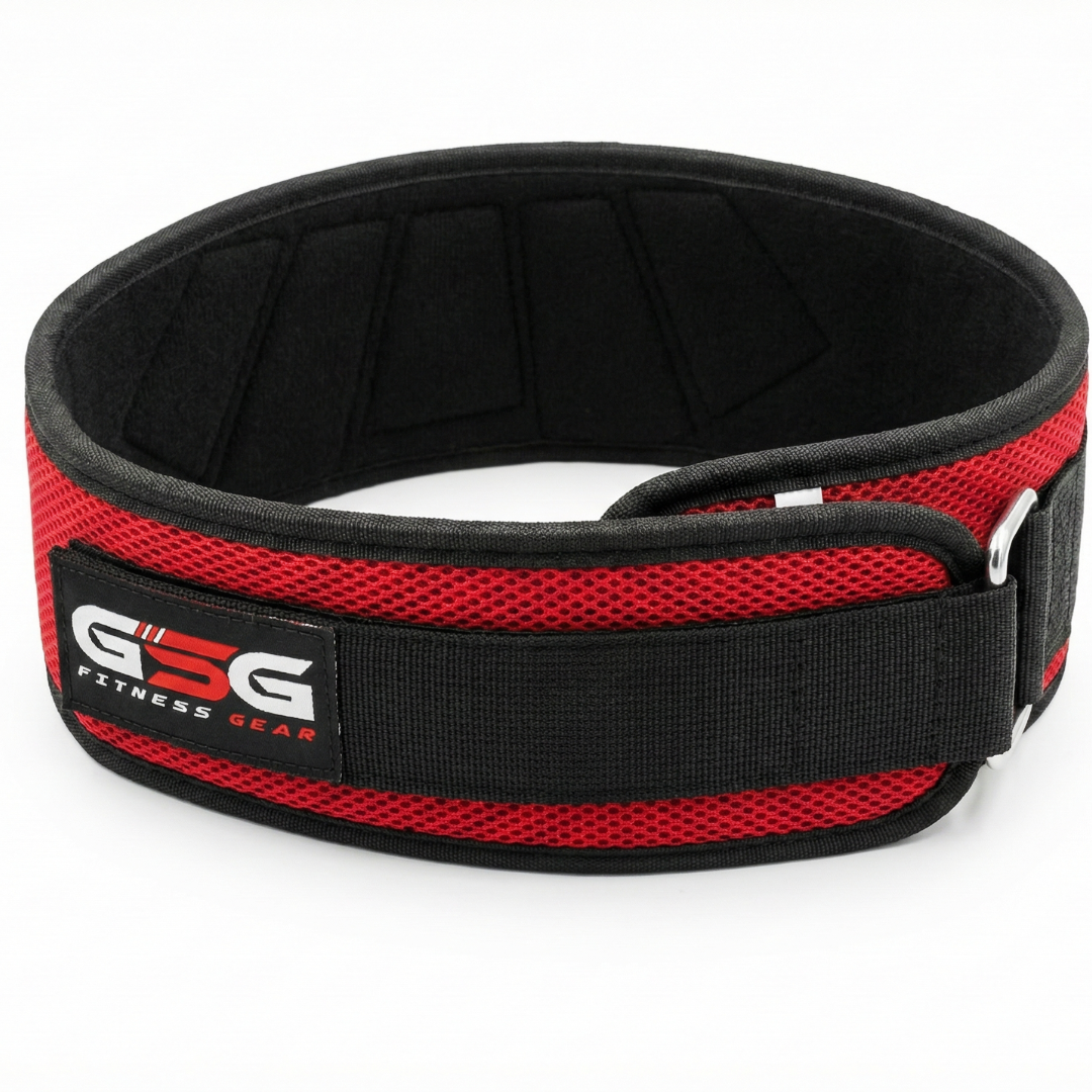 6" REINFORCED NYLON LIFTING BELT - Red