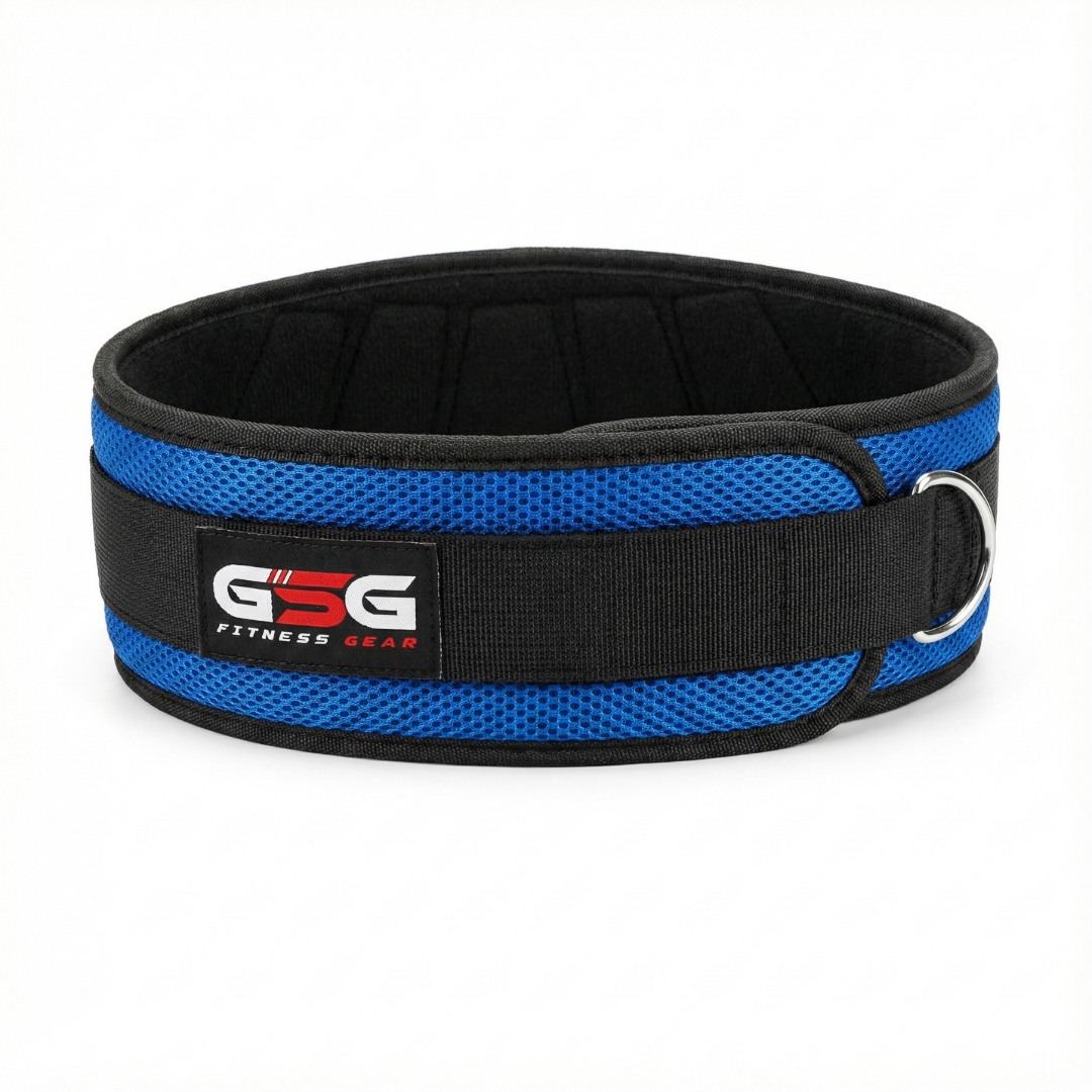 6" REINFORCED NYLON LIFTING BELT - Blue