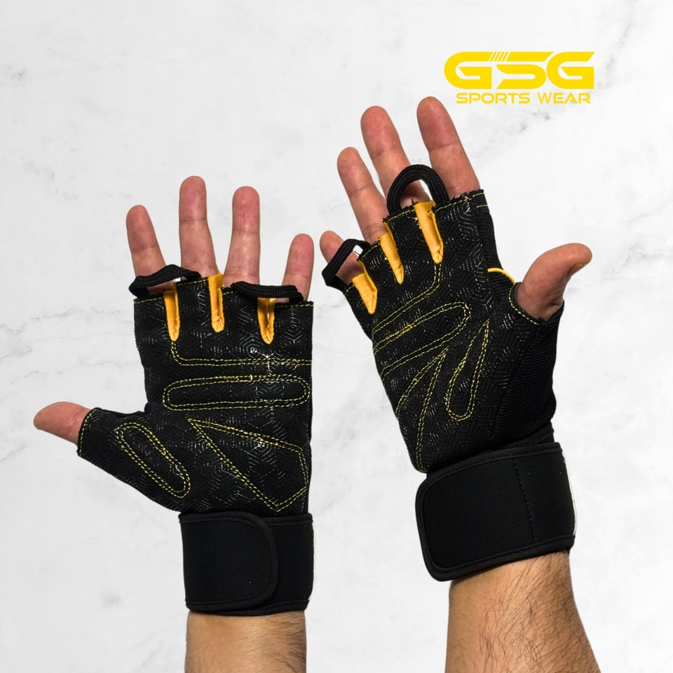 GSG MaxHold Gym Gloves - Yellow