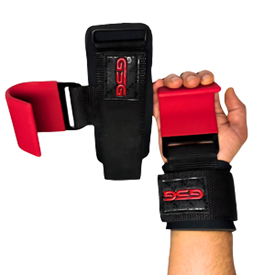 GSG Heavy Duty Weight Lifting Hooks-Red