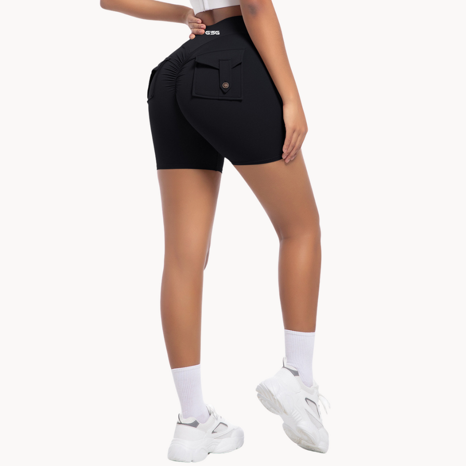 GSG Scrunch Pocket Womens Shorts - Black