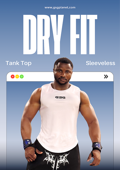 GSG Tank Top Dry-Fit Sleeveless Shirt – WHITE
