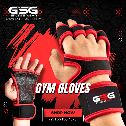 Fitness Workout Gloves - Black & Red