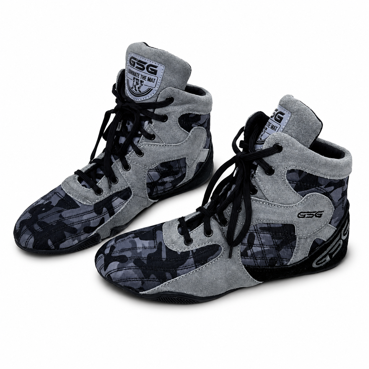 Professional Gym Wrestling & Boxing Shoes | Lightweight Leather Training Shoes with Ankle Support (Grey))