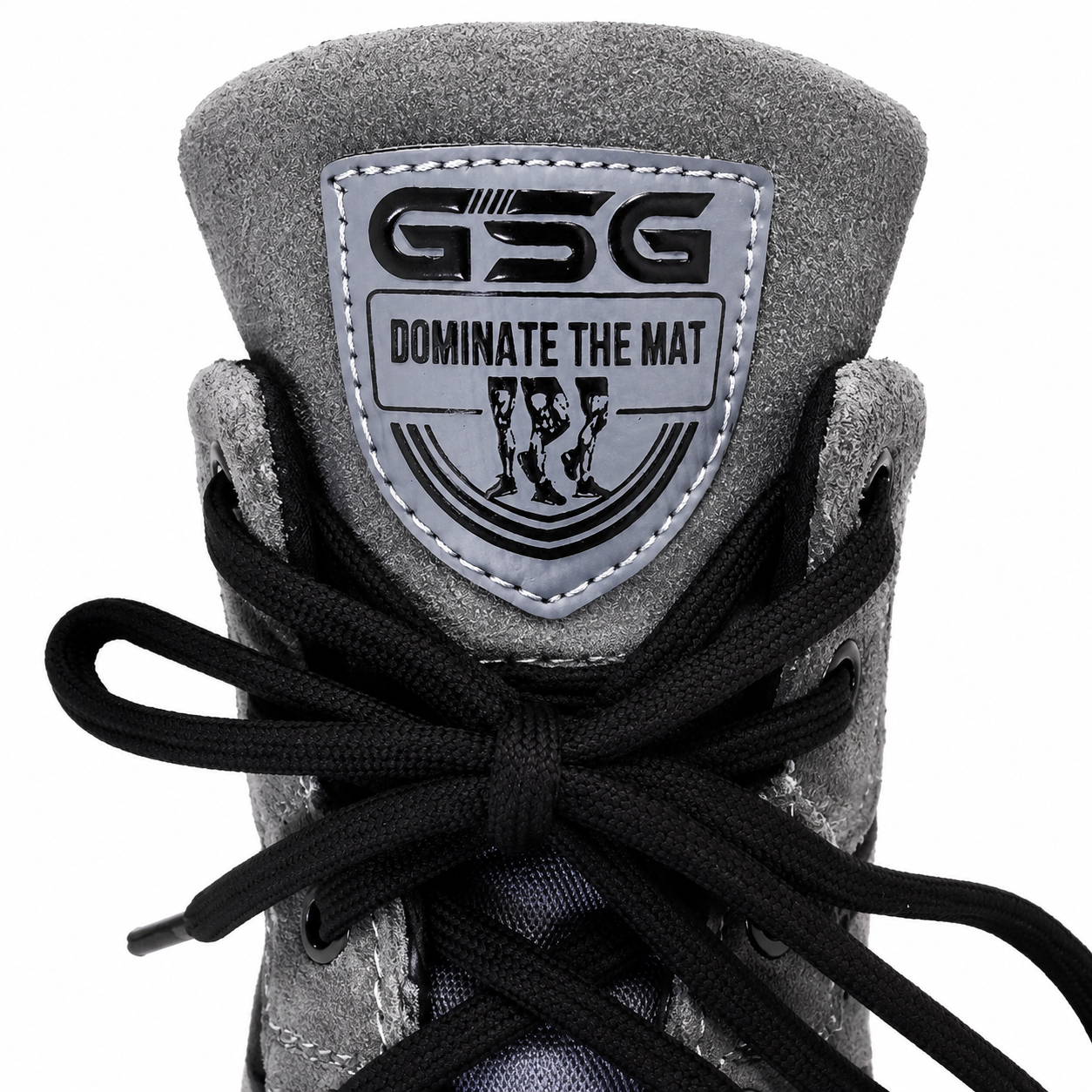 Professional Gym Wrestling & Boxing Shoes | Lightweight Leather Training Shoes with Ankle Support (Grey))