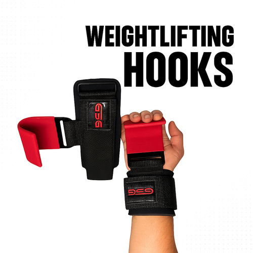 GSG Heavy Duty Weight Lifting Hooks-Red