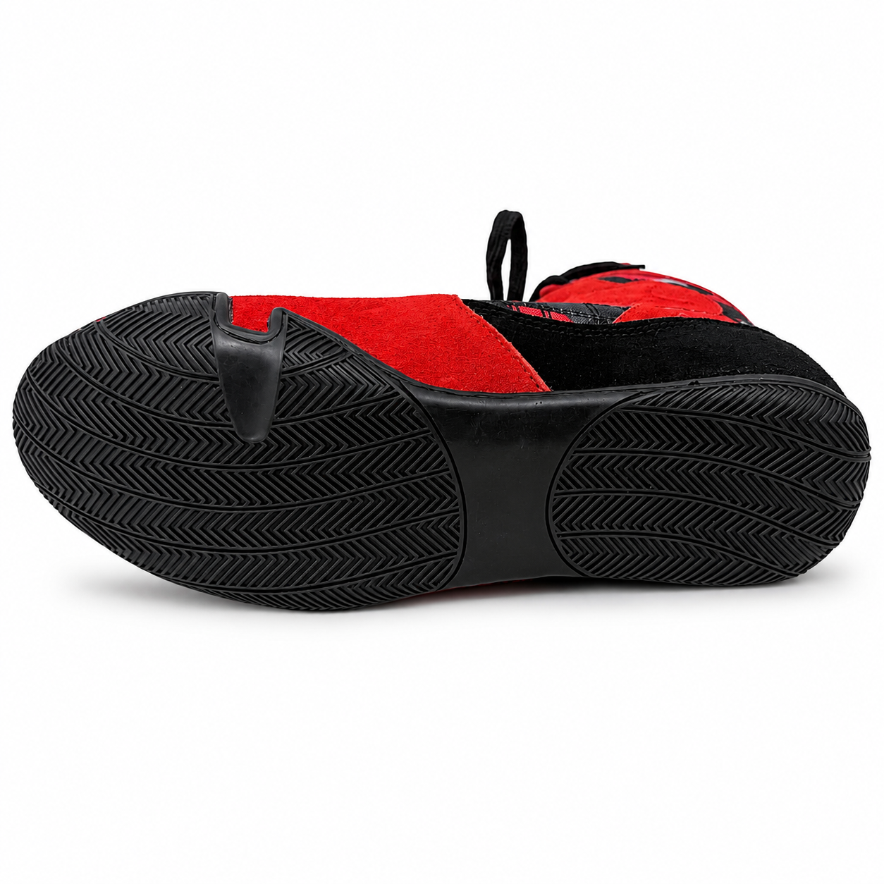 Professional Gym Wrestling & Boxing Shoes | Lightweight Leather Training Shoes with Ankle Support (Red)