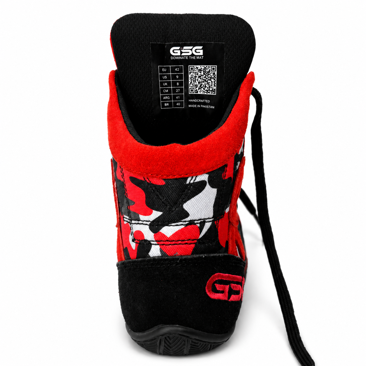Professional Gym Wrestling & Boxing Shoes | Lightweight Leather Training Shoes with Ankle Support (Red)