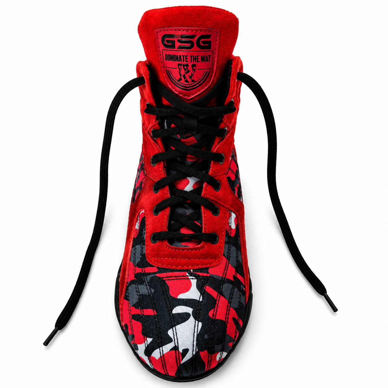 Professional Gym Wrestling & Boxing Shoes | Lightweight Leather Training Shoes with Ankle Support (Red)