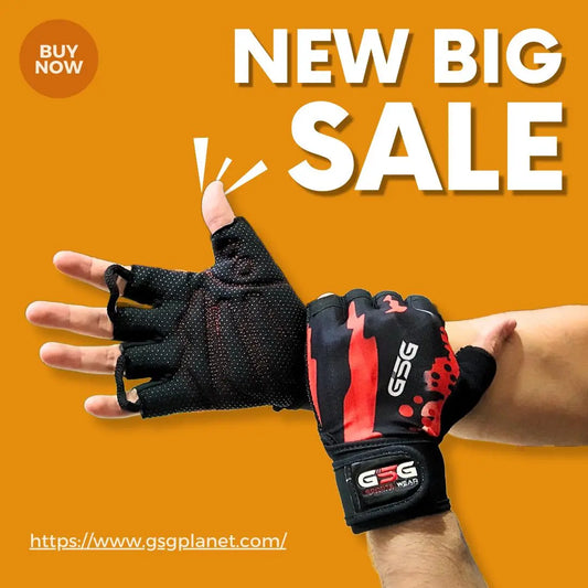 GSG GEL Padded Fingerless Weight Lifting Gloves - gsgplanet