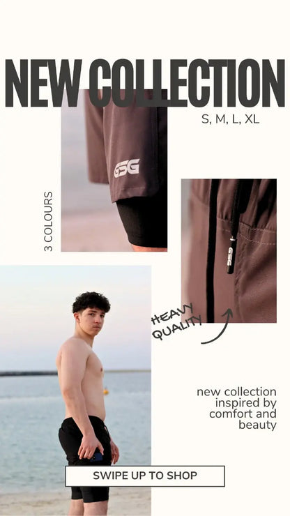 GSG Men’s Shorts with Phone Pocket - Black | UAE - gsgplanet