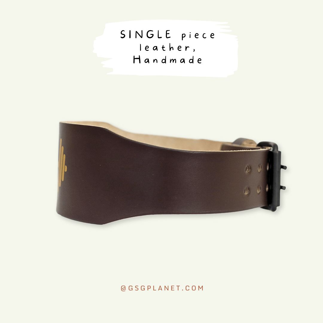 GSG Single piece Leather Weightlifting Belt For Support - Brown gsgplanet