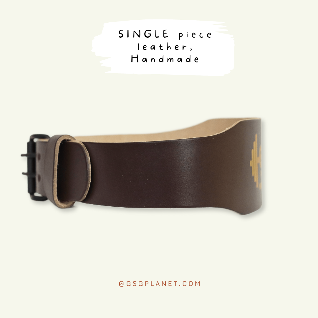 GSG Single piece Leather Weightlifting Belt For Support - Brown gsgplanet