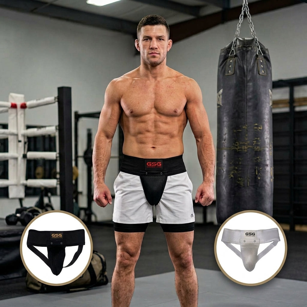 Athletic Supporter – Groin Guard with Ergonomic Cup Pocket (Red/White/Yellow)