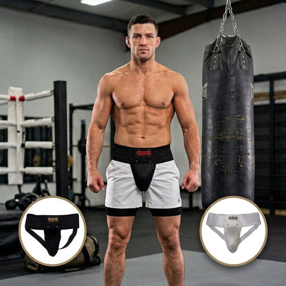 Athletic Supporter – Groin Guard with Ergonomic Cup Pocket (Red/White/Yellow)