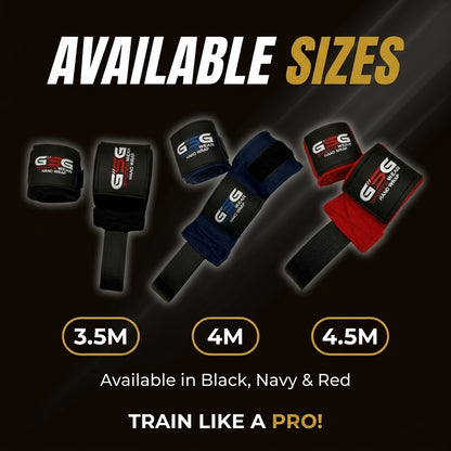 Hand Wraps GSG – Comfortable & Breathable, 3.5M/4M/4.5M (Black, Navy, Red)
