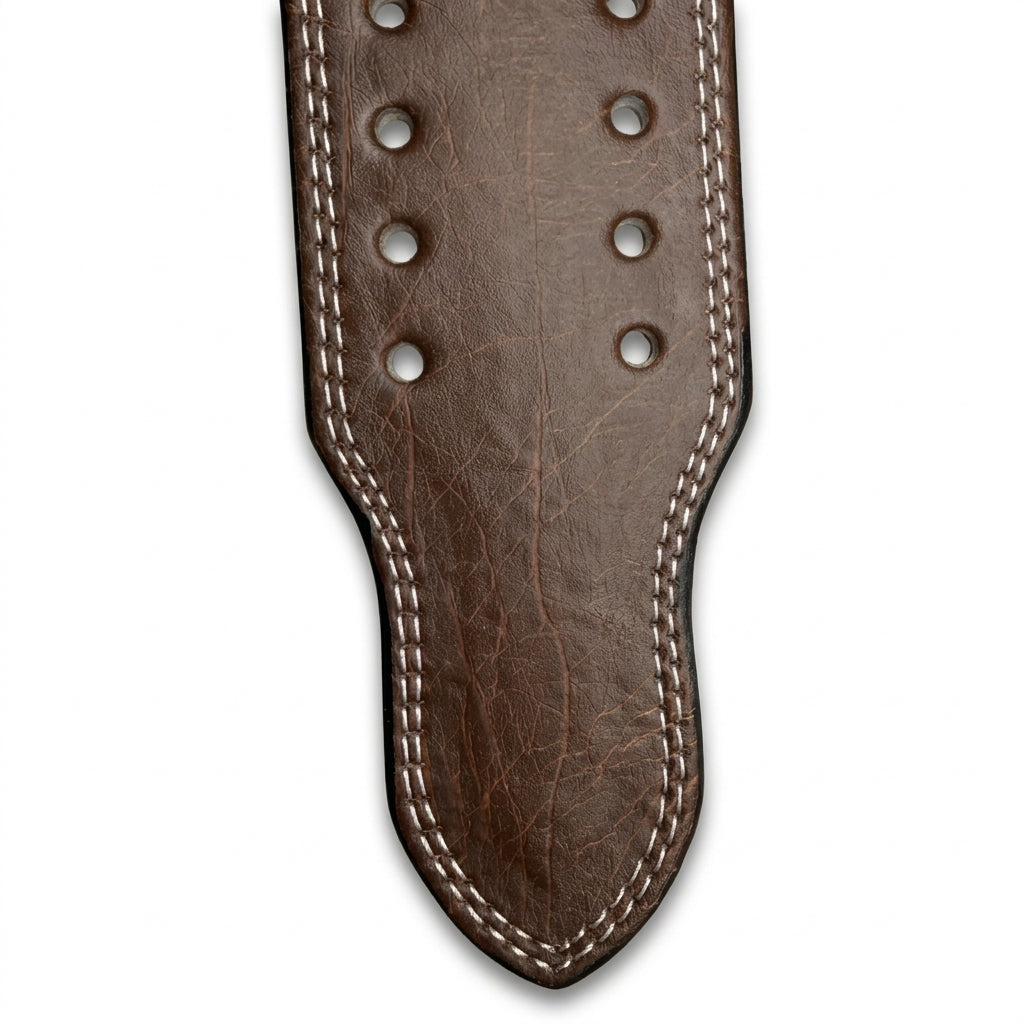 GSG Powerlifting Belt – Genuine Leather with Auto-Lock Buckle (BROWN)