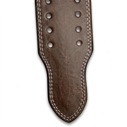 GSG Powerlifting Belt – Genuine Leather with Auto-Lock Buckle (BROWN)