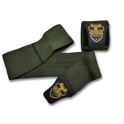 GSG Elbow Wraps Green Heavy Duty Elbow Support Strap for Weightlifting Powerlifting Bodybuilding Gym Training