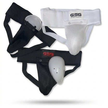 Athletic Supporter – Groin Guard with Ergonomic Cup Pocket (Red/White/Yellow)