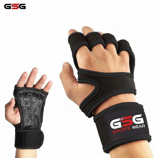 Y Figure Fingerless Gym Gloves – Weightlifting Training Gloves with Wrist Support