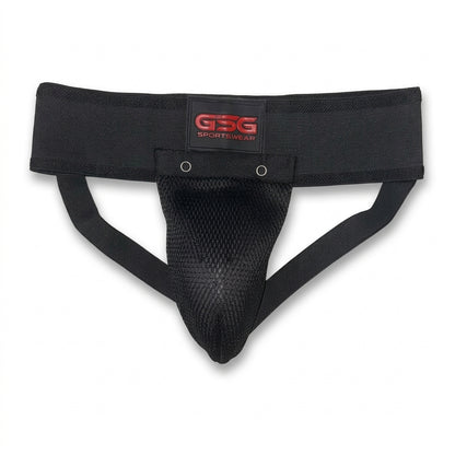 Athletic Supporter – Groin Guard with Ergonomic Cup Pocket (Red/White/Yellow)