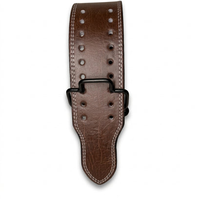 GSG Powerlifting Belt – Genuine Leather with Auto-Lock Buckle (BROWN)
