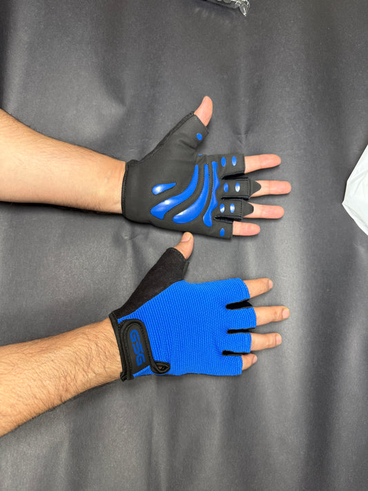 Strong Grip Fingerless Gym Gloves – Blue