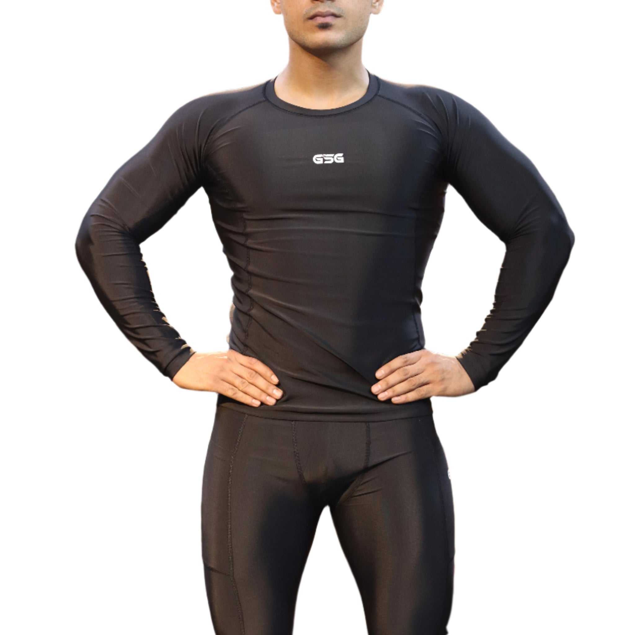 GSG Compression Shirt - Black & Grey | High-Performance Gym Wear