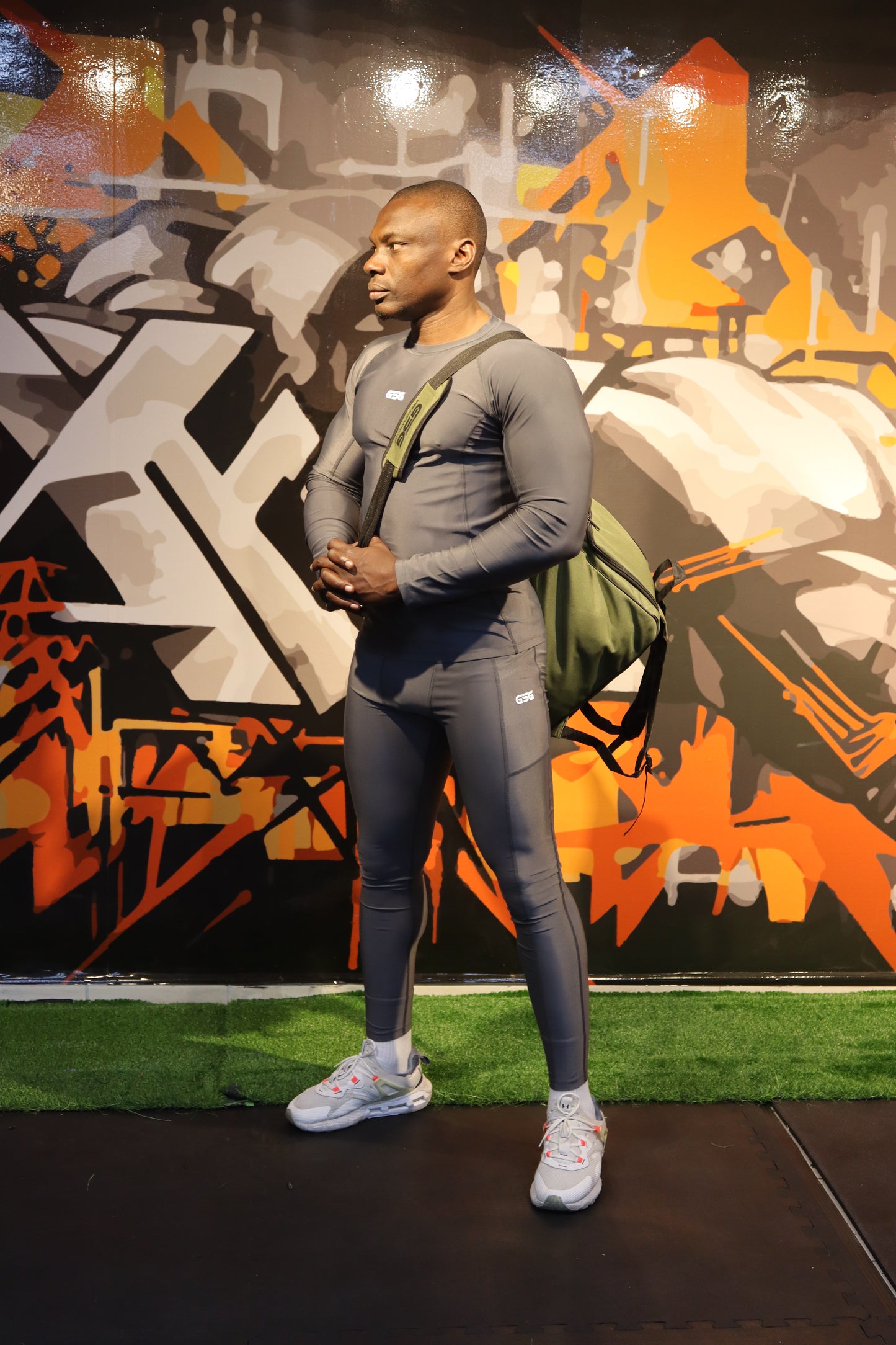 GSG Men's Compression leggings with Phone Pocket