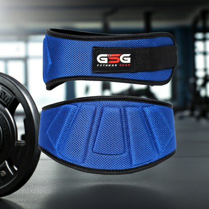 6" REINFORCED NYLON LIFTING BELT - Blue