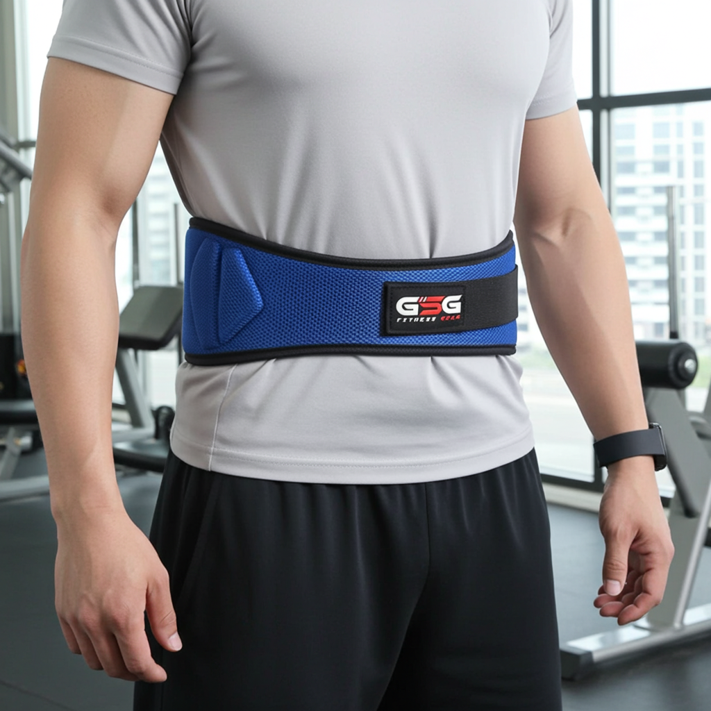 6" REINFORCED NYLON LIFTING BELT - Blue