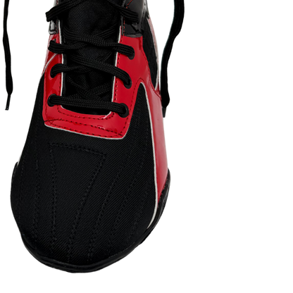 Professional Gym Wrestling and Boxing Shoes Lightweight Ankle Support Red PU Leather