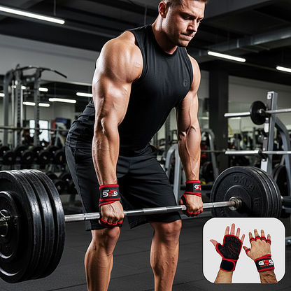 Breathable Workout Gloves - Black & Red