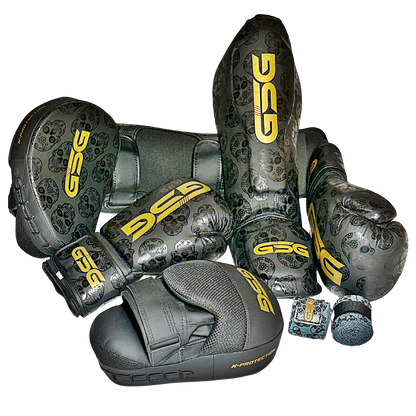 Skull Strike Boxing Collection Set – Black & Gold