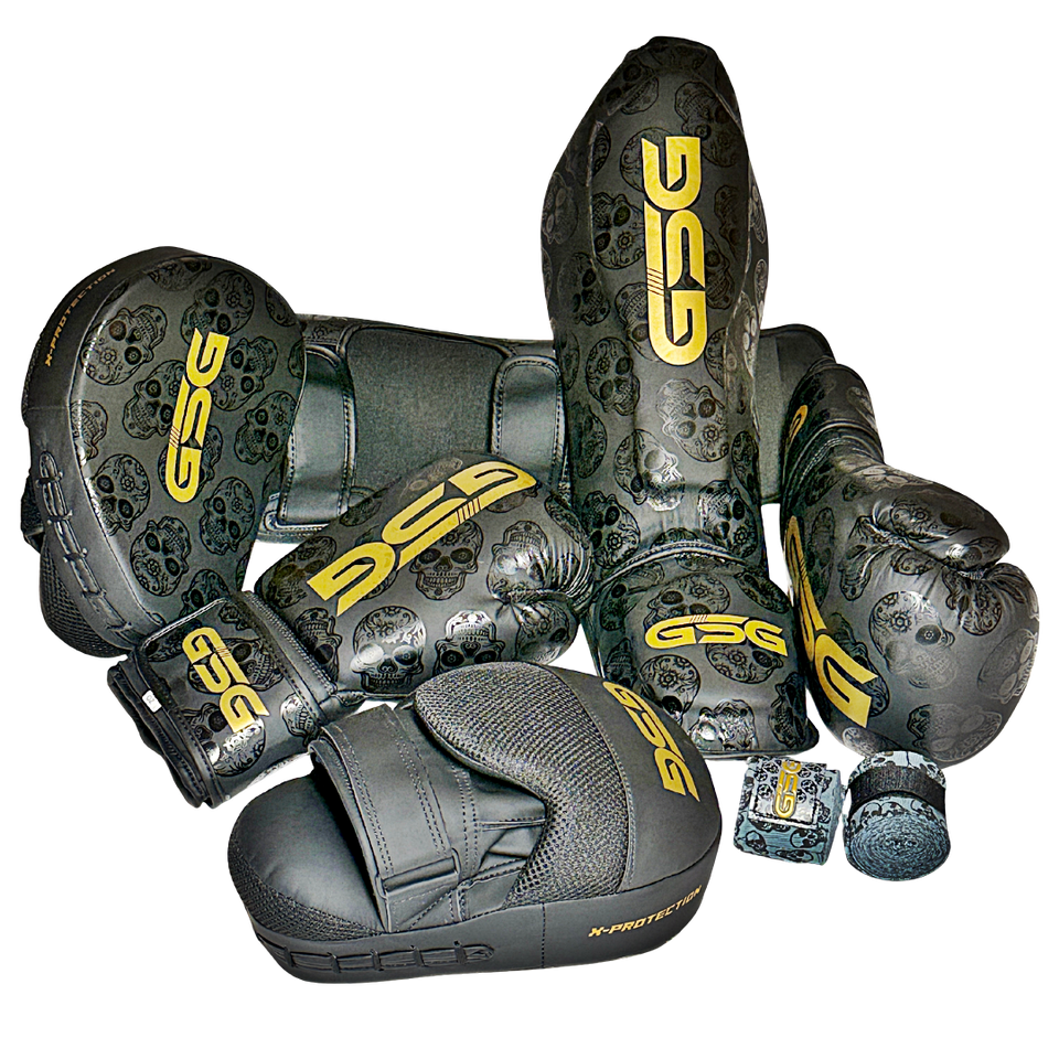 Skull Strike Boxing Collection Set – Black & Gold