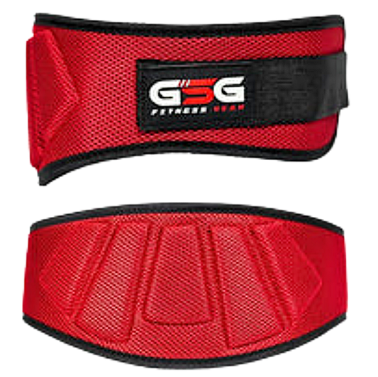 6" REINFORCED NYLON LIFTING BELT - Red