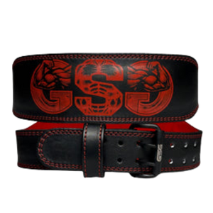 GSG PowerGrip Leather Weightlifting Belt – Red