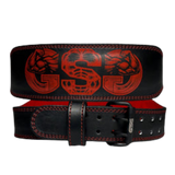GSG PowerGrip Leather Weightlifting Belt – Red