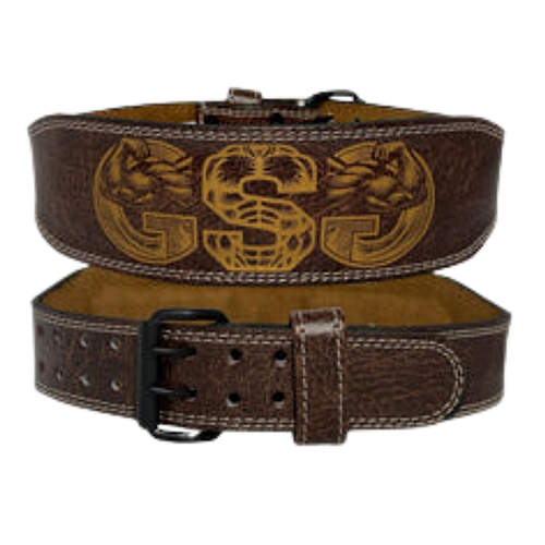 GSG PowerGrip Leather Weightlifting Belt – Brown